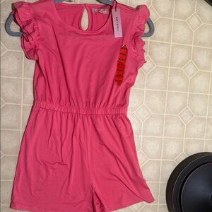 BCBG GIRLS Coral Ruffle Sleeve Romper